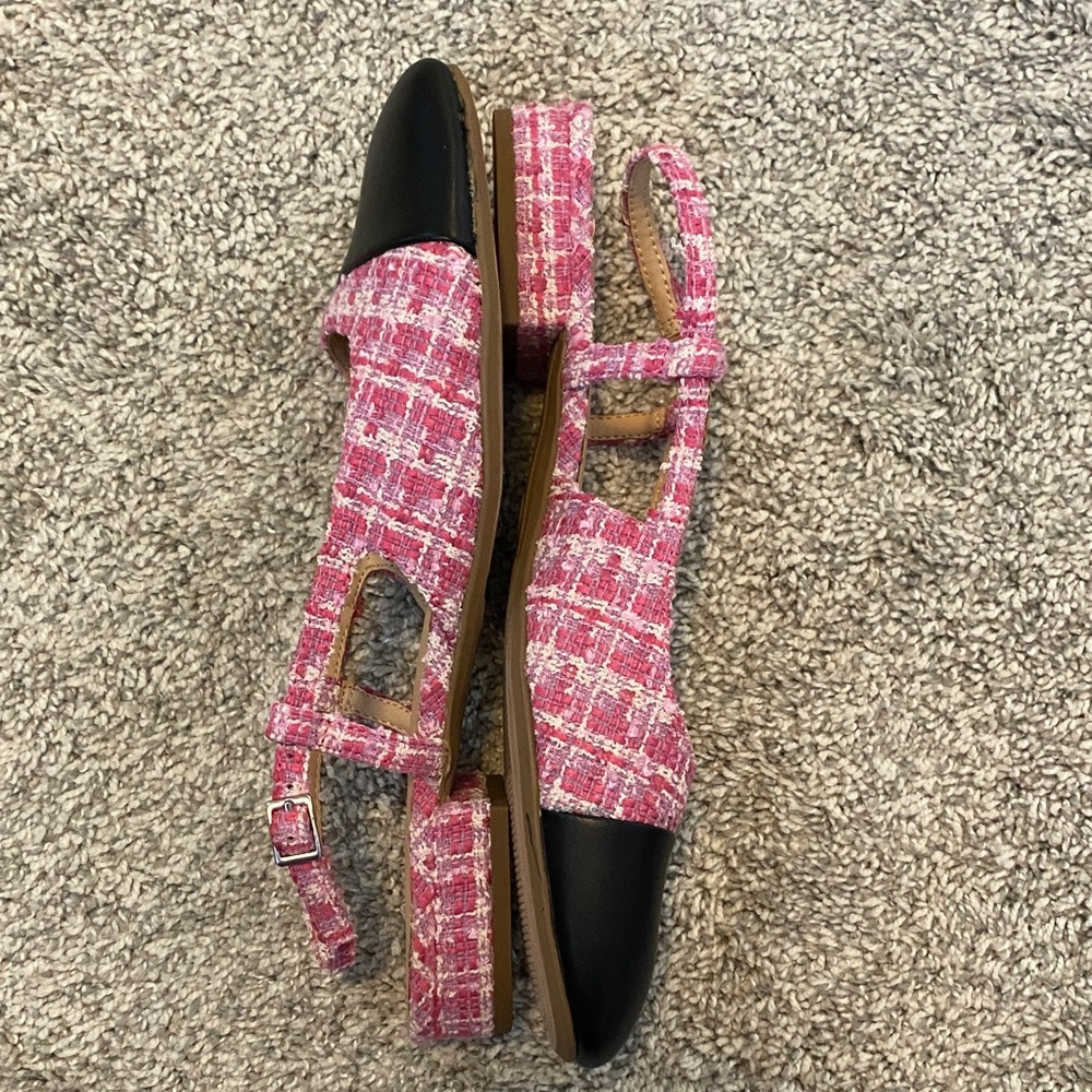 NWOT a new day Chic Pink and Black Women's Flats size 8 1/2 - Picture 3 of 6